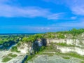 The majestic white limestone cliffs of Bukit Kapur Jaddih in Madura, Indonesia Royalty Free Stock Photo