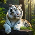 A majestic white tiger. generative ai