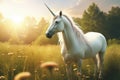 Majestic white unicorn. Generate Ai