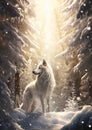 Majestic White Wolf: A Glimpse into a Magical Cartoon World