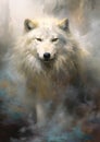 Majestic White Wolf: A Hauntingly Beautiful Encounter in a Myste