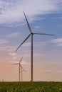 Majestic Wind turbines at sunset