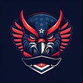 A captivating stylized logo with an eagle head on a dark blue background. Generative AI Royalty Free Stock Photo