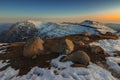 Majestic winter landscape in the Bucegi mountains,Carpathians,Romania Royalty Free Stock Photo