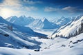 Majestic winter mountains adorned in snow create breathtaking scenic beauty