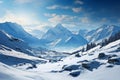 Majestic winter mountains adorned in snow create breathtaking scenic beauty