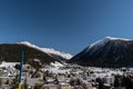 Majestic winter panorama on a sunny day in Davos in Switzerland