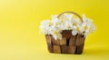 beautiful wooden basket with flowers