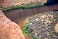 Majesty of Horseshoe Bend Canyon, giant rocks and Colorado River in summer season Royalty Free Stock Photo