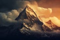 The majesty of a mountain peak against a cloudy sky Royalty Free Stock Photo