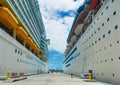 Majesty of the Seas and Mariner of the Seas cruise ships Royalty Free Stock Photo