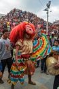 The Majipa Lakhey performing at Indra Jatra in Kathmandu, Nepal