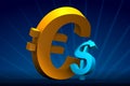 Major Euro minor Dollar Royalty Free Stock Photo