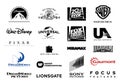 Major film studios vector logos Royalty Free Stock Photo