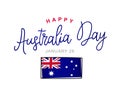 Major holiday in Australia is January 26 - the National Day of Australia. Day of the first landing. Australian flag Royalty Free Stock Photo