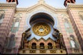 Main entrance to the Jubilee Synagogue, also called Jerusalem Synagogue or Jubilejni synagoga in Prague, Czech Republic. Royalty Free Stock Photo