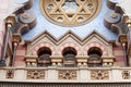 Main entrance to the Jubilee Synagogue, also called Jerusalem Synagogue or Jubilejni synagoga in Prague, Czech Republic. Royalty Free Stock Photo