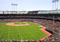 Major League Baseball - Left Field View in Oakland Royalty Free Stock Photo