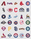 Major League Baseball logos Royalty Free Stock Photo