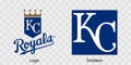 Major League Baseball MLB. American League AL. Al Central. Kansas City Royals logo and emblem. Kyiv, Ukraine - May 22, 2022