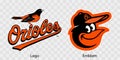 Major League Baseball MLB. American League AL. Al East. Baltimore Orioles logo and emblem. Kyiv, Ukraine - May 22, 2022 Royalty Free Stock Photo