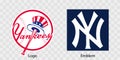 Major League Baseball MLB. American League AL. Al East. New York Yankees logo and emblem. Kyiv, Ukraine - May 22, 2022