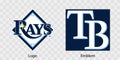 Major League Baseball MLB. American League AL. Al East. Tampa Bay Rays logo and emblem. Kyiv, Ukraine - May 22, 2022