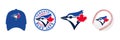 Major League Baseball MLB 2023. American League AL. Al East. Toronto Blue Jays. Logos, cap and ball with logo. Kyiv, Ukraine - Mar
