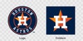 Major League Baseball MLB. American League AL. Al West. Houston Astros logo and emblem. Kyiv, Ukraine - May 22, 2022