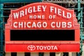 Chicago Cubs` Wrigley Field Stadium Sign