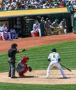 Major League Baseball - Ump Signals Play Ball! Royalty Free Stock Photo