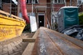 Renovation of an Edwardian suburban house in north London, UK. House has been taken back to brick as part of an extreme makeover.