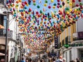 Steet decorated with balloons, Ronda, Andalusia, Spain, Espana