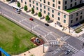 major street intersection in major city in usa Royalty Free Stock Photo