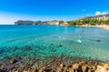 Majorca beach Platja de Tora at Peguera, Spain. Royalty Free Stock Photo