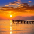 Majorca Muro beach sunrise Alcudia Bay Mallorca Royalty Free Stock Photo