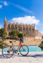 Majorca Palma Cathedral Seu and bicycle Mallorca Royalty Free Stock Photo