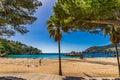 Majorca Spain, beautiful beach at bay of Camp de Mar Royalty Free Stock Photo