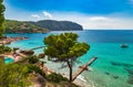 Majorca Spain, beautiful view of Camp de Mar Bay Royalty Free Stock Photo