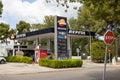 Majorca, Spain, 27th July 2021: A typical Spanish petrol station taken on the beautiful island of Majorca in Spain showing the