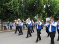 Majorettes in the marching parade contest during National championship of Czech Republic