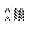 Black line icon for Majority, many and mass