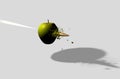 Apple hit by bullet