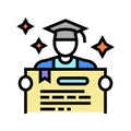 majors student color icon vector illustration Royalty Free Stock Photo