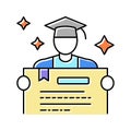 majors student color icon vector illustration Royalty Free Stock Photo