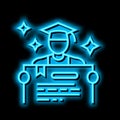 majors student neon glow icon illustration Royalty Free Stock Photo