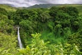 Makahiku falls in Waimoku falls trail Royalty Free Stock Photo