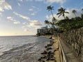 Makalei Beach Park: A Tropical Oasis Along Waikiki's Cliff Shore Royalty Free Stock Photo