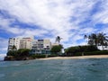 Makalei Beach with waves lapping, napakaa, lava rock wall and Co Royalty Free Stock Photo