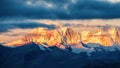 Makalu Peak sunrise of Himalaya mountains in Shigatse city Tibet Autonomous Region, China Royalty Free Stock Photo